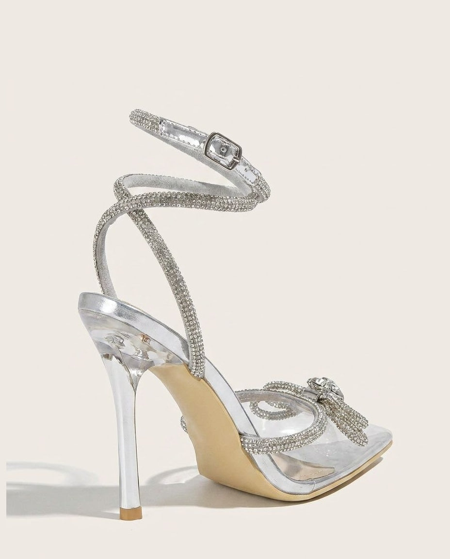 Diamante Bow Strappy Heels