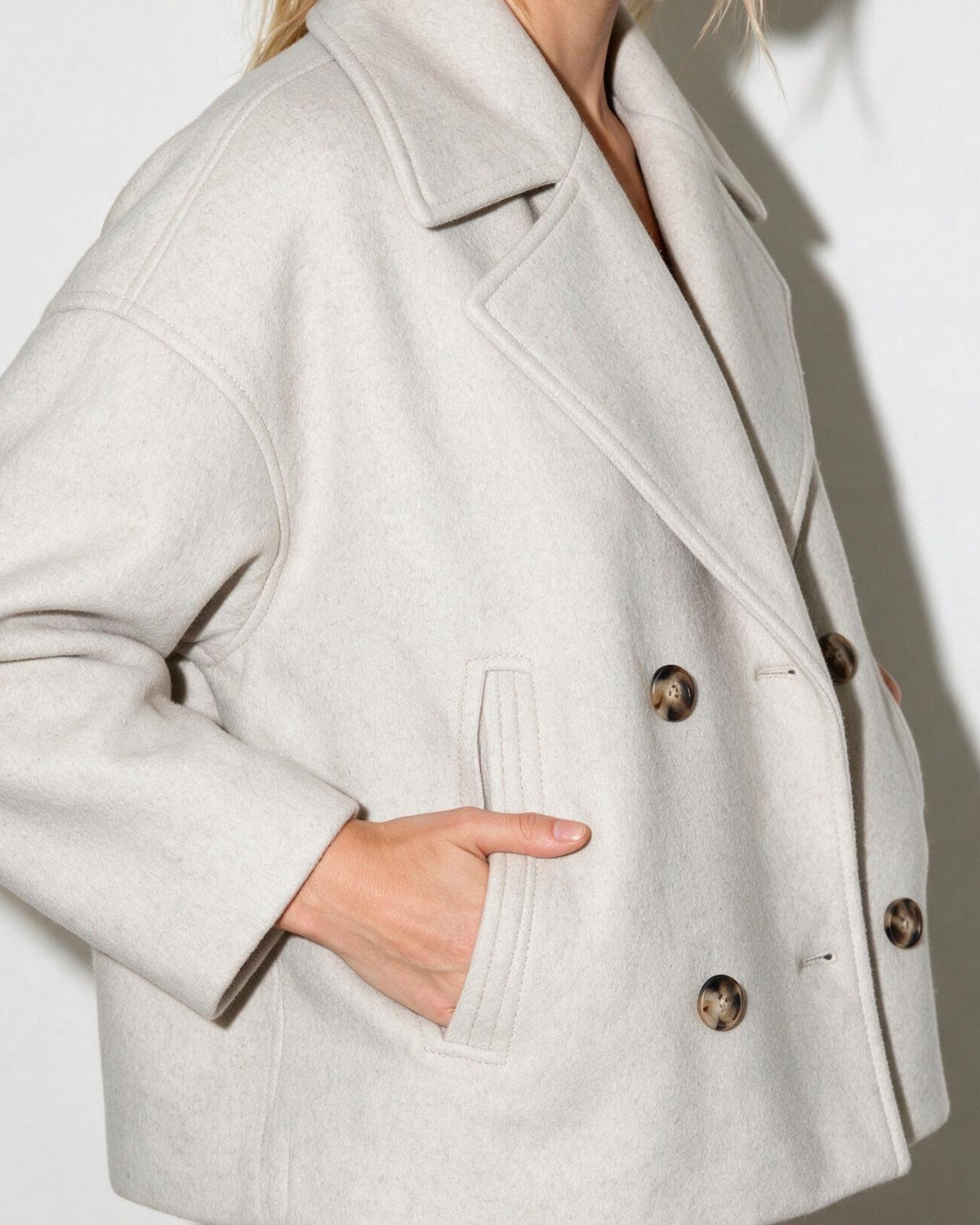 Cropped Oversized Double-Breasted Jacket