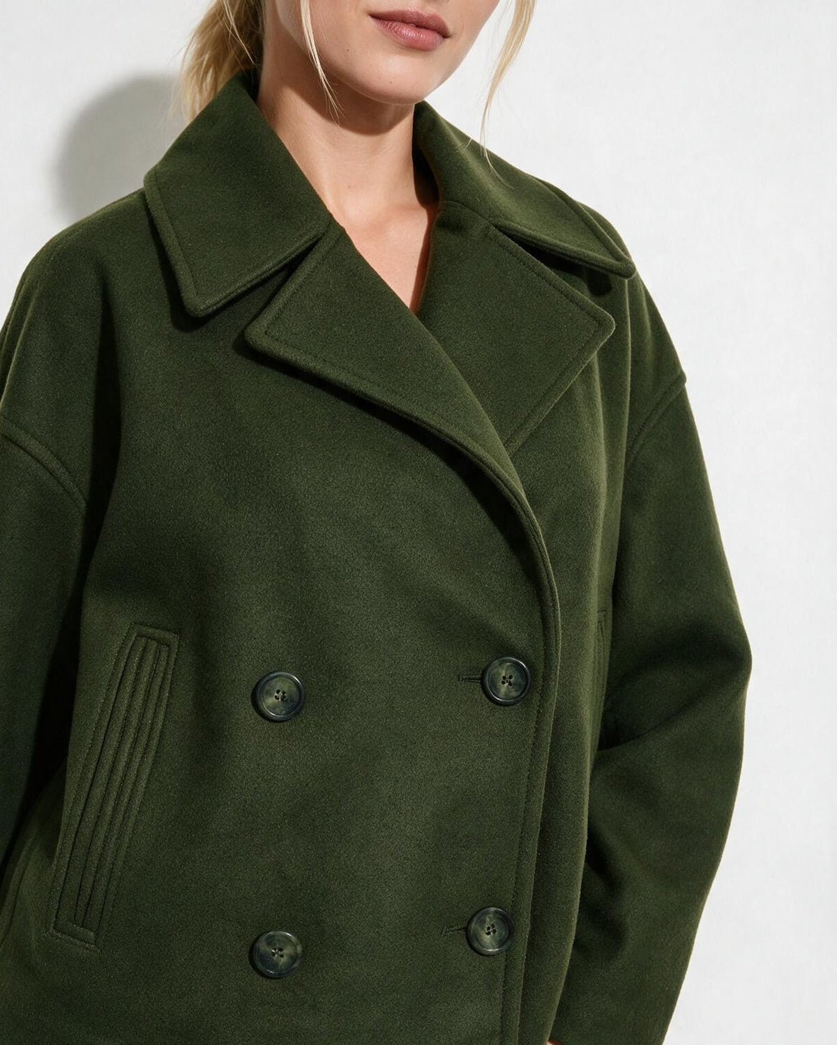 Cropped Oversized Double-Breasted Jacket