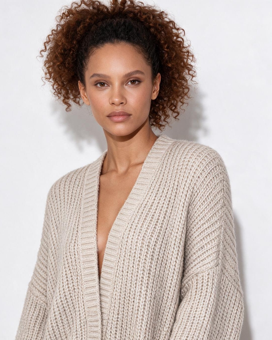 Oversized Open-Front Longline Cardigan