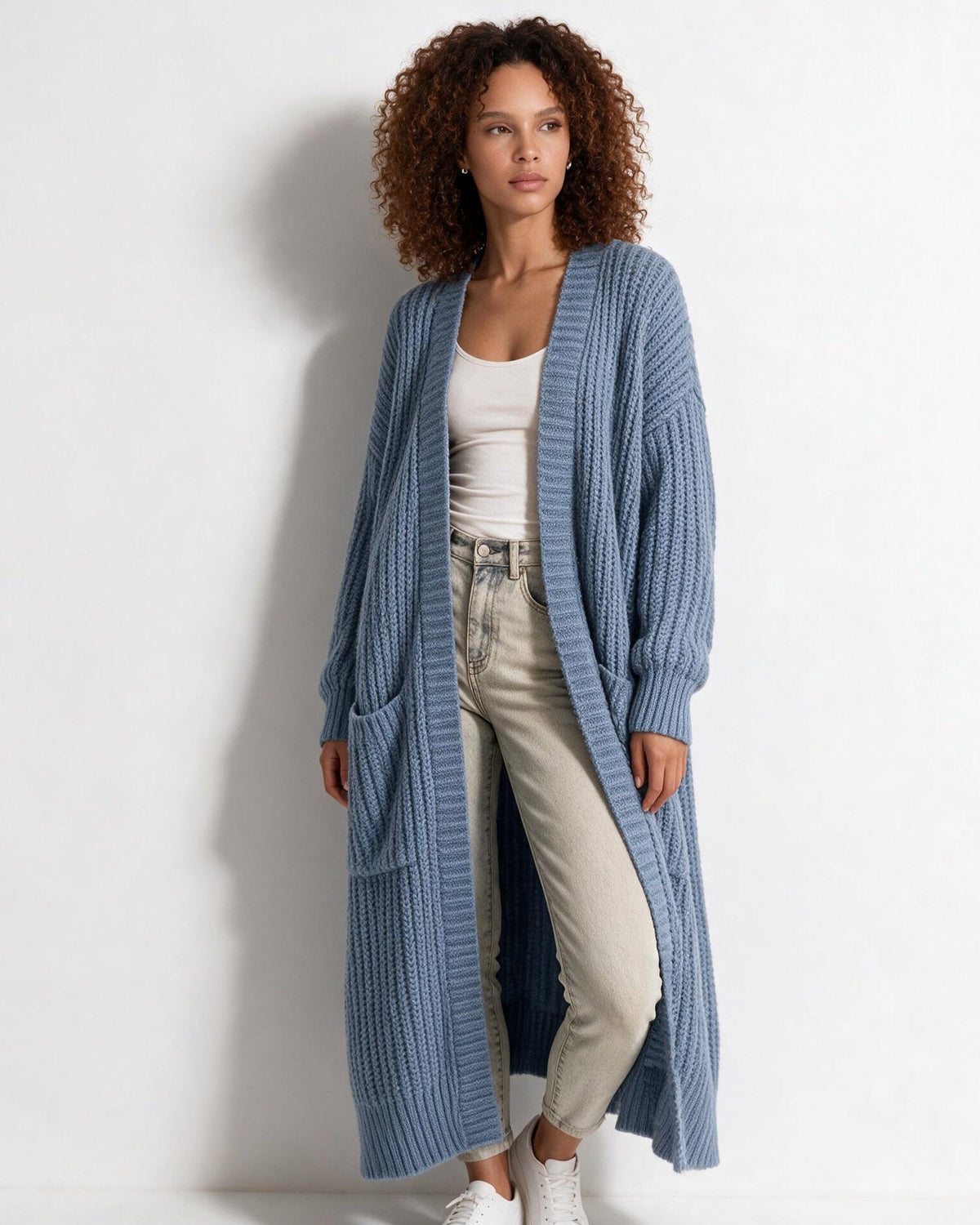 Oversized Open-Front Longline Cardigan