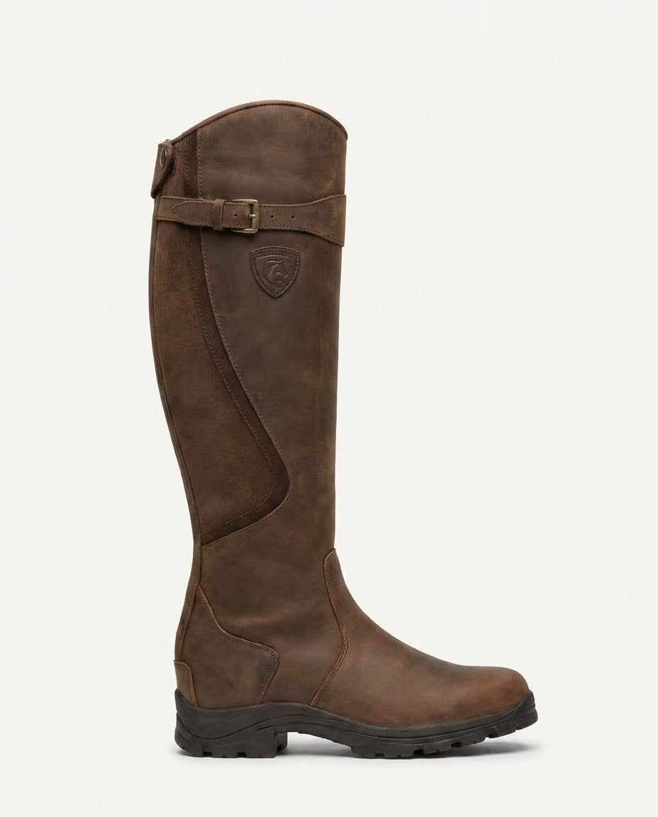 Buckle Strap Leather Knee-High Boots