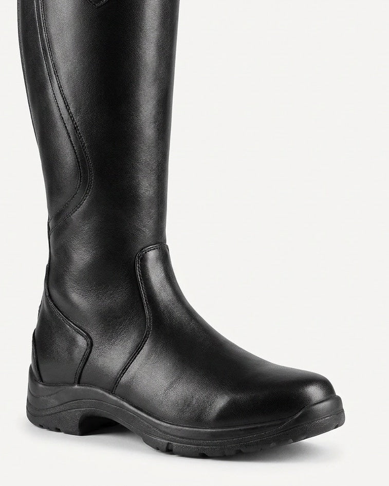 Buckle Strap Leather Knee-High Boots