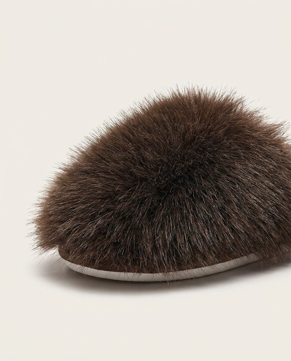 Fluffy Flat Mule Slippers