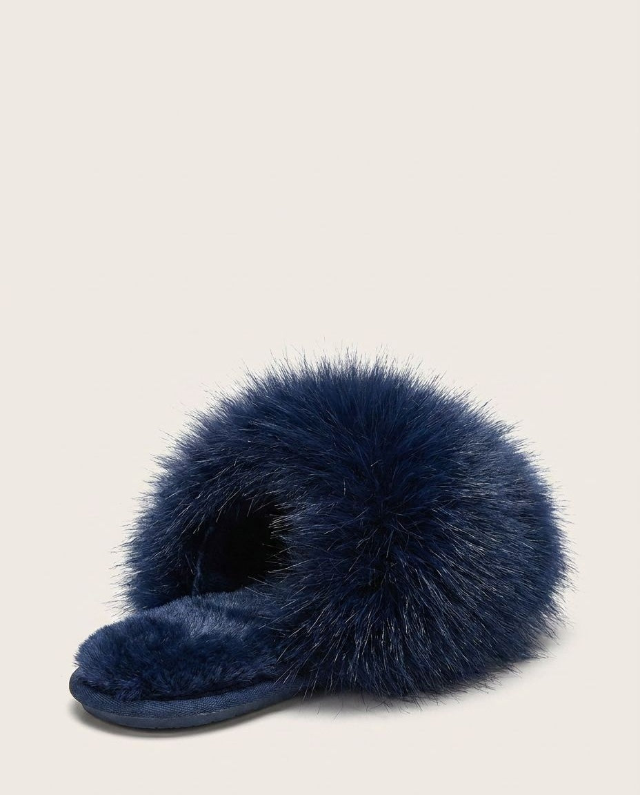 Fluffy Flat Mule Slippers