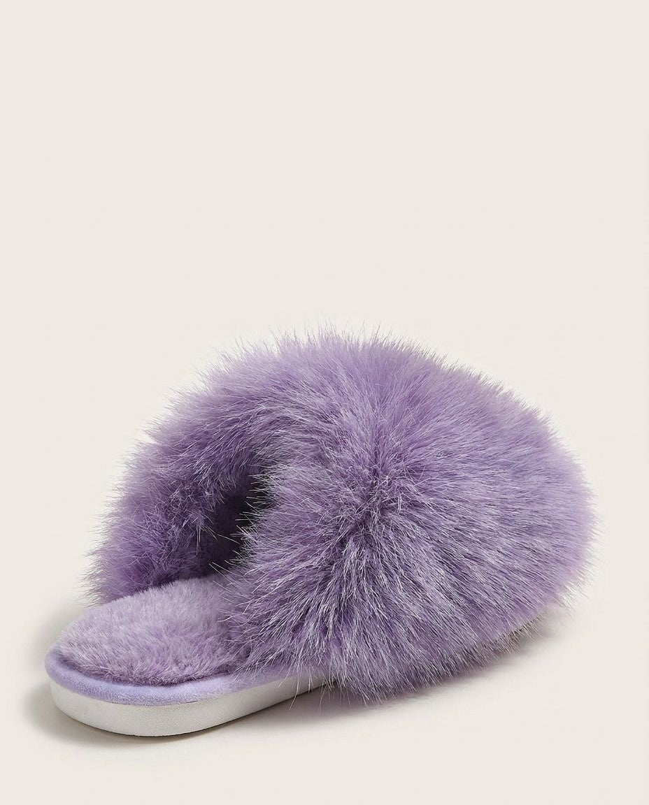 Fluffy Flat Mule Slippers