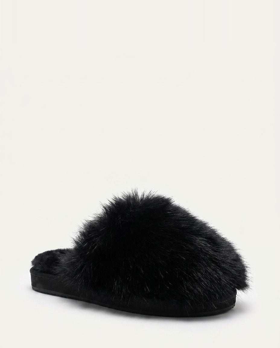 Fluffy Flat Mule Slippers