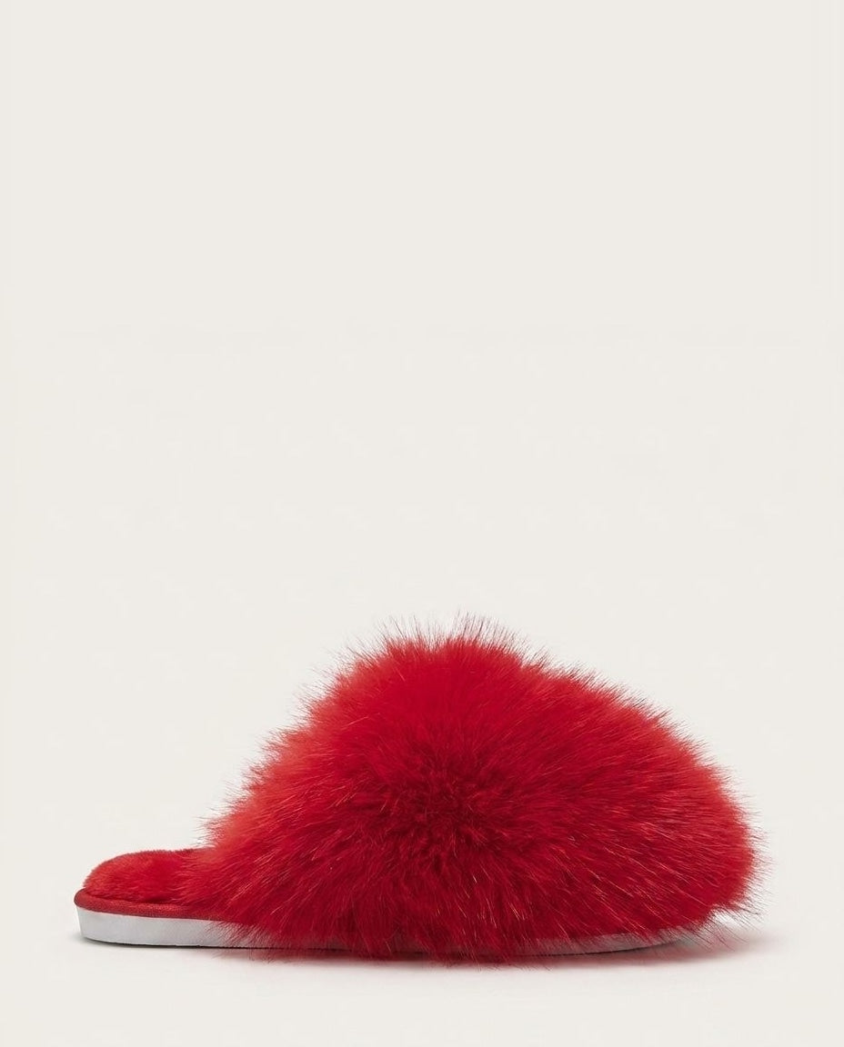 Fluffy Flat Mule Slippers