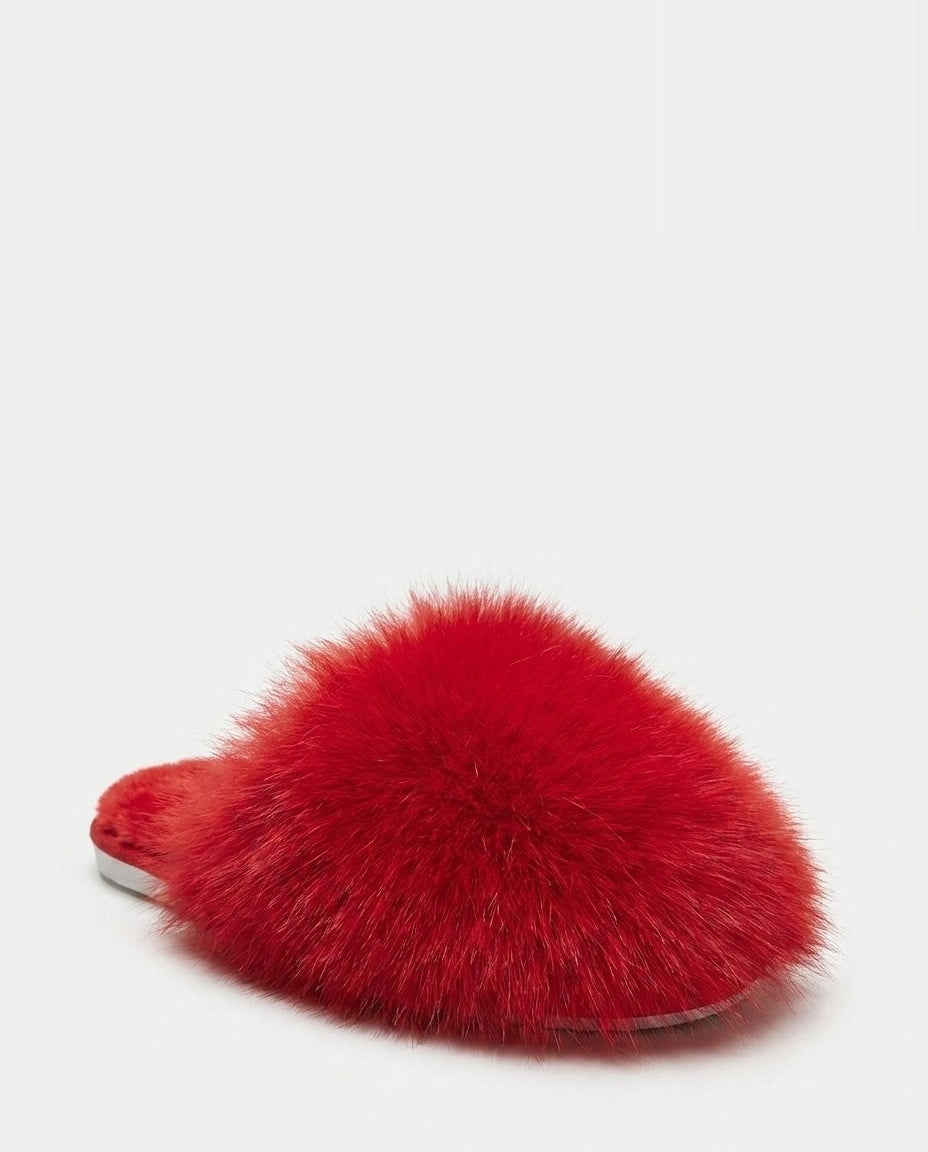 Fluffy Flat Mule Slippers