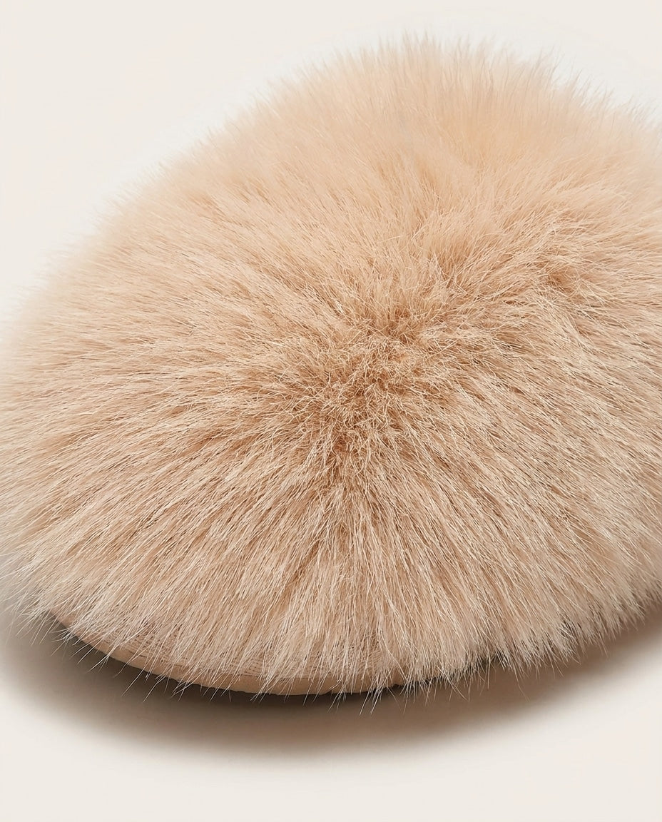 Fluffy Flat Mule Slippers
