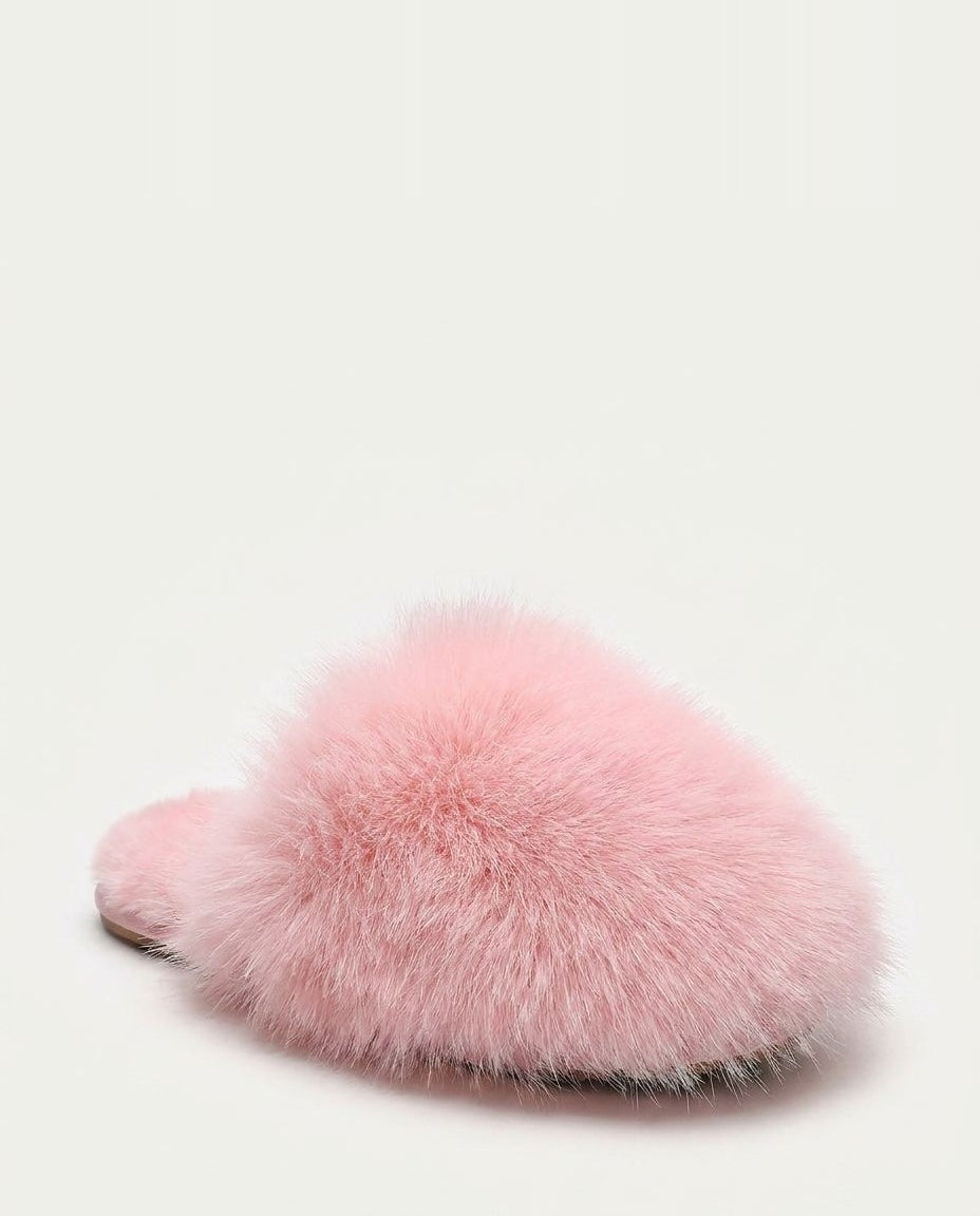 Fluffy Flat Mule Slippers