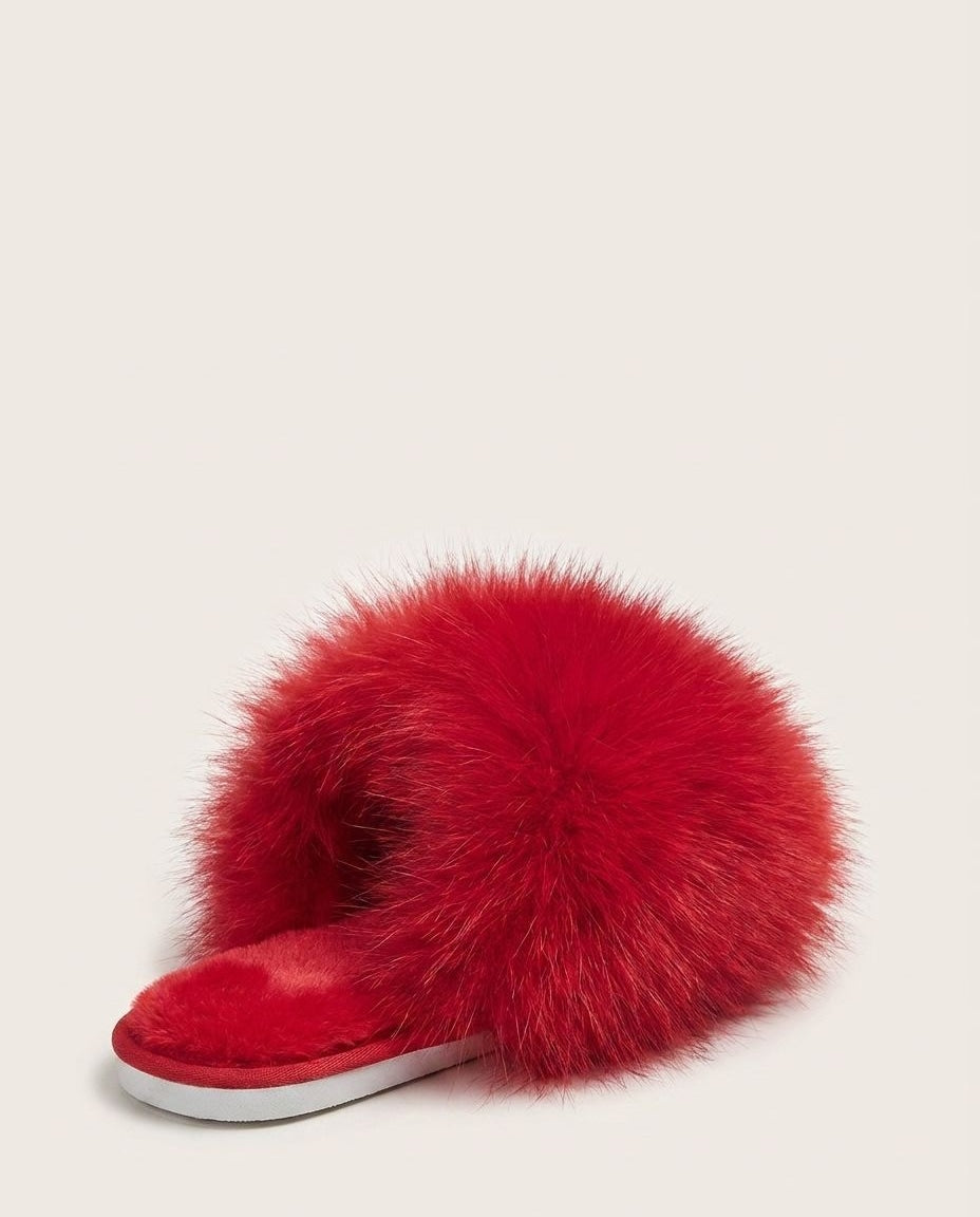 Fluffy Flat Mule Slippers