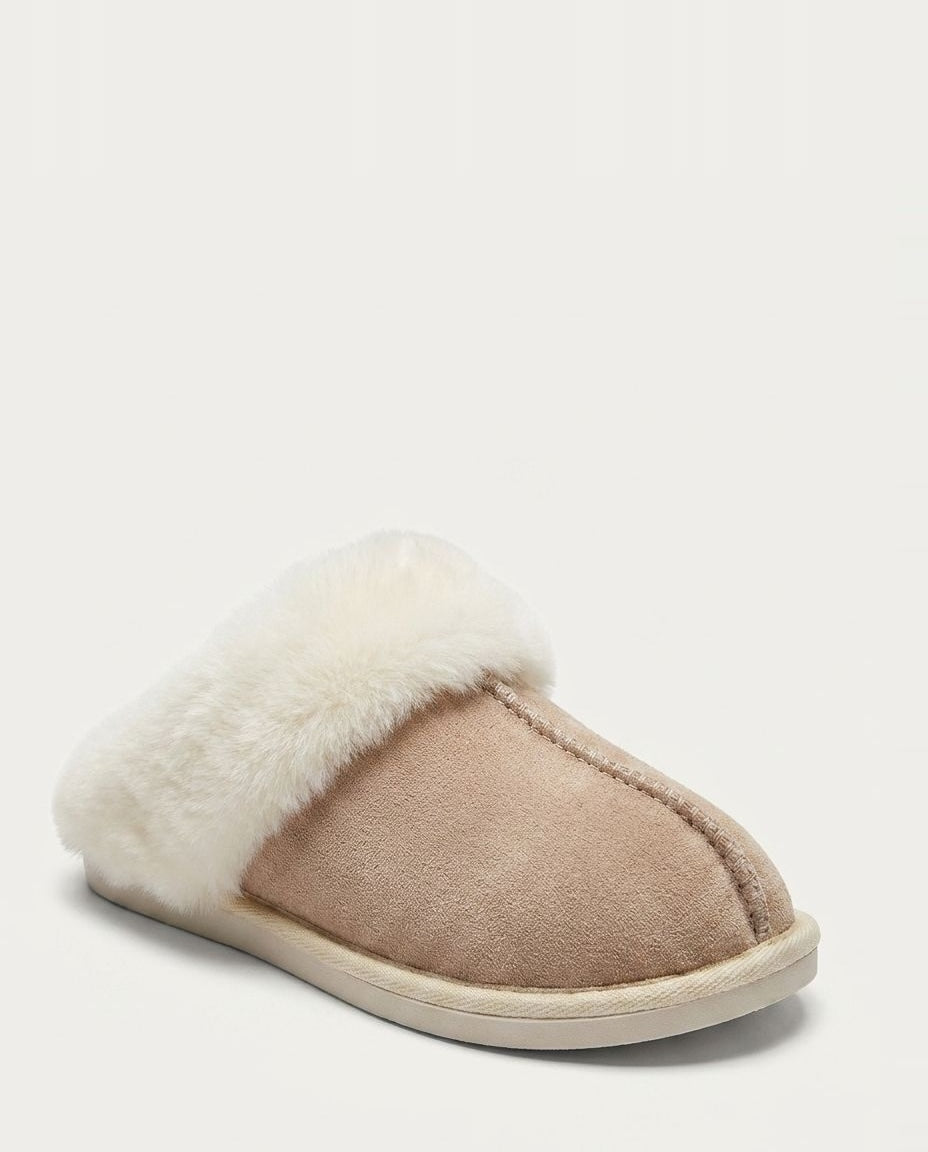 Fluffy Trim Scuff Slippers