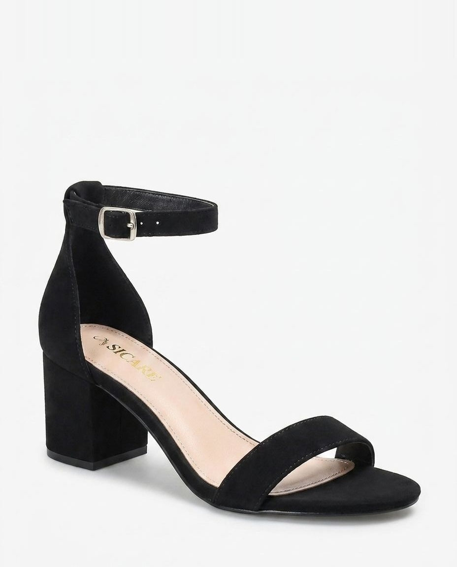 Buckle Ankle Strap Block Heel Sandals