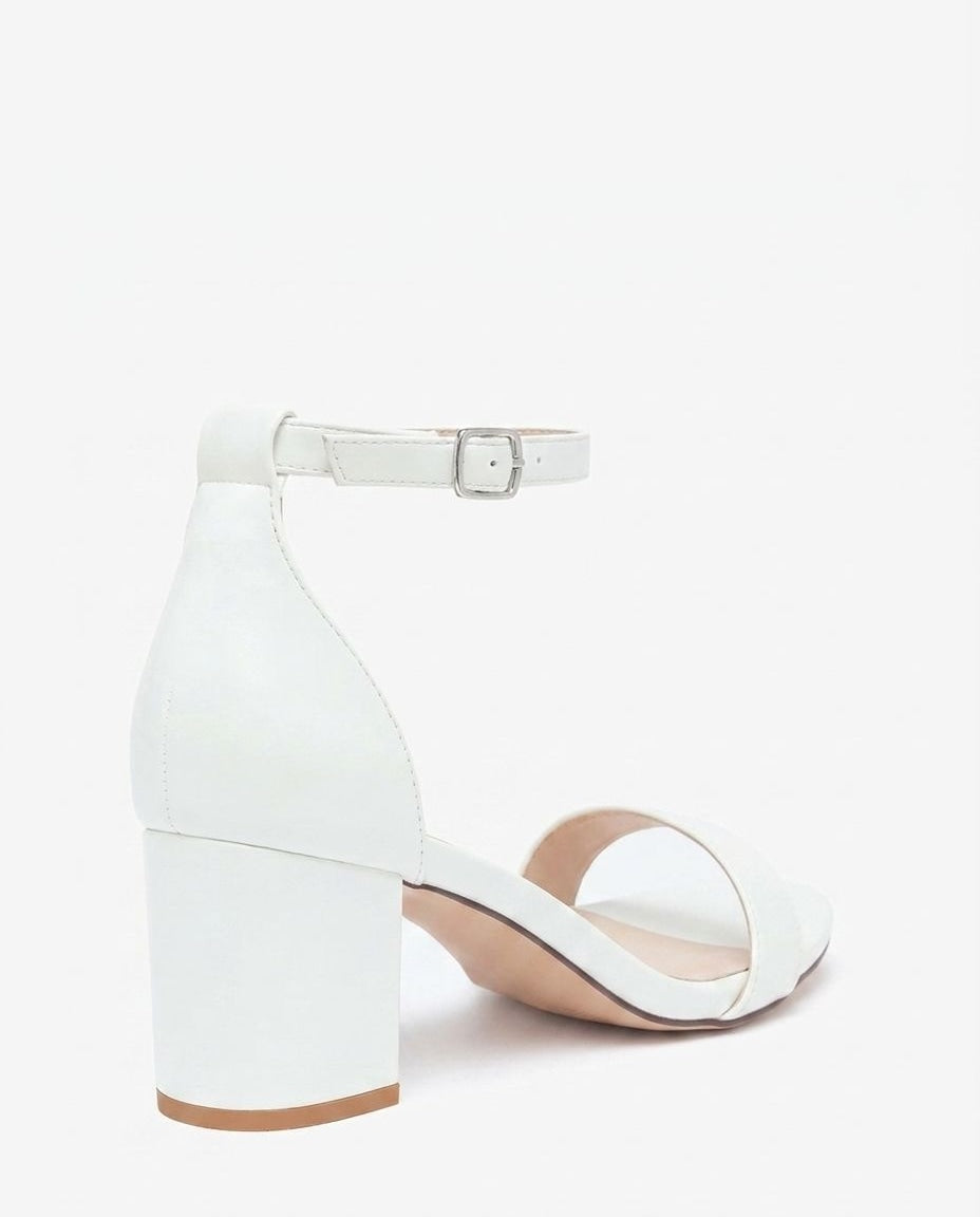 Buckle Ankle Strap Block Heel Sandals