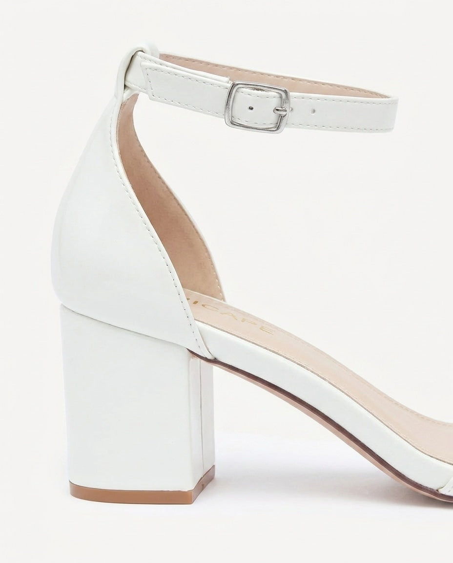 Buckle Ankle Strap Block Heel Sandals