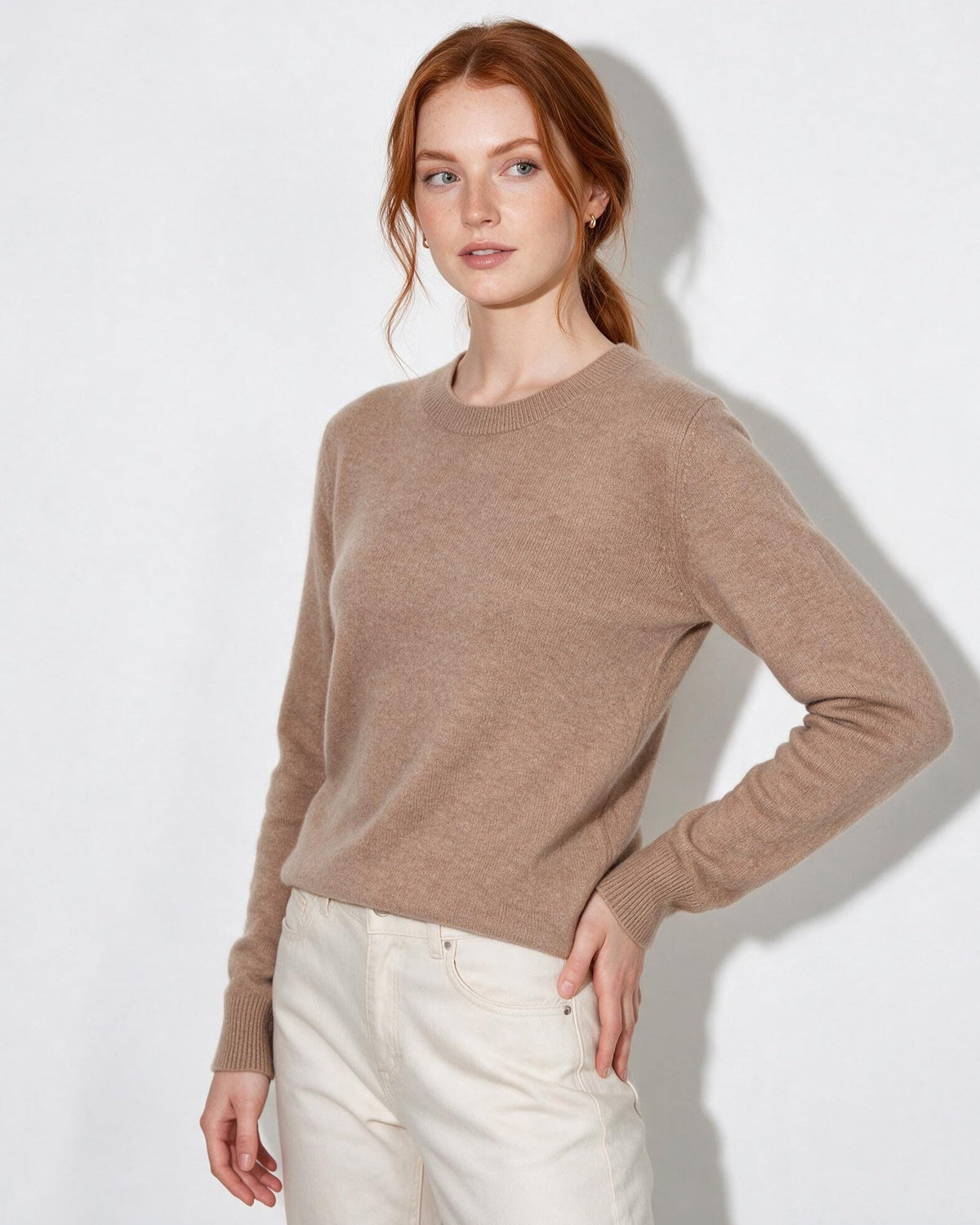 Ribbed Crew Neck Long Sleeve Jumper