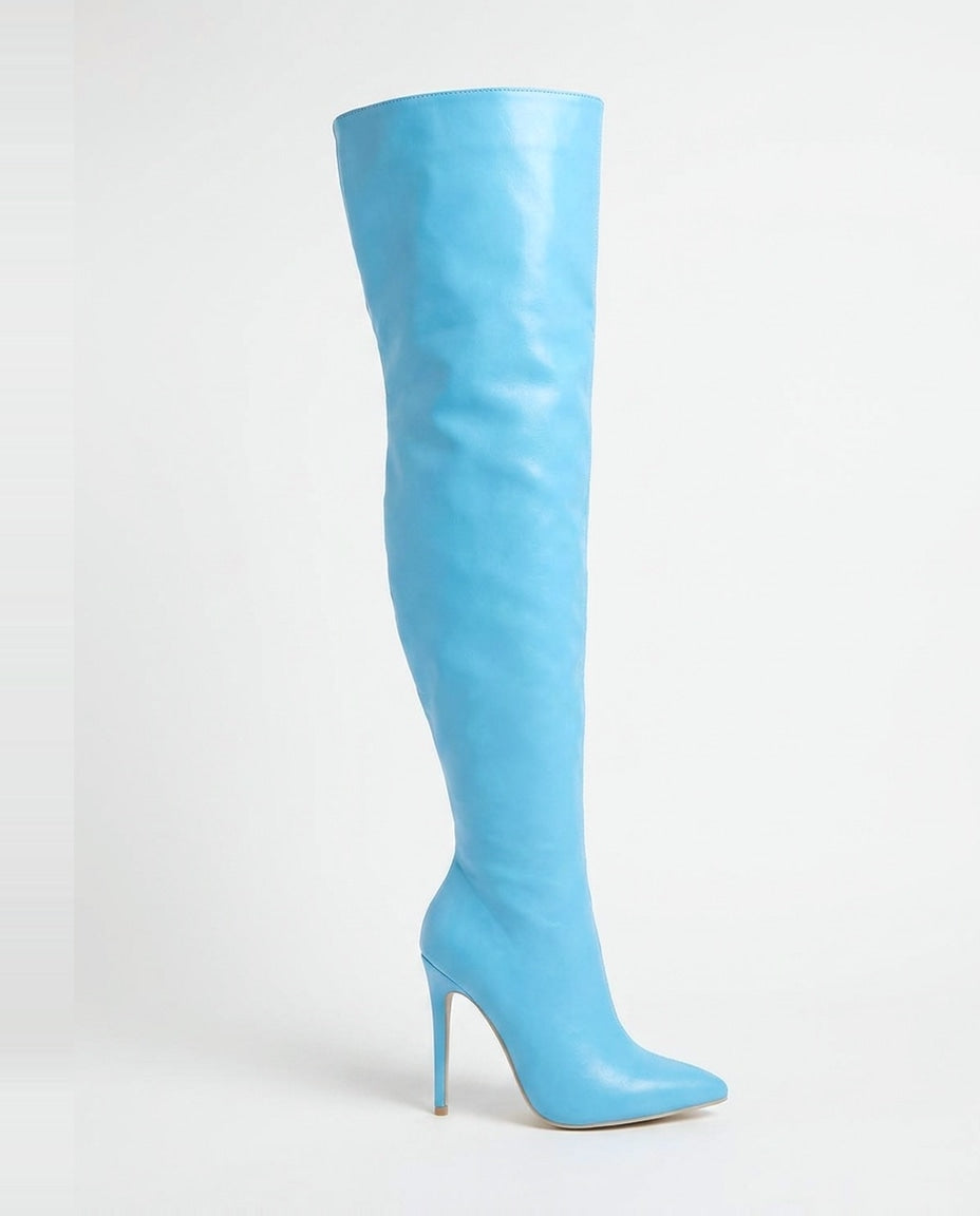 Pointed Toe Stiletto Thigh-High Boots