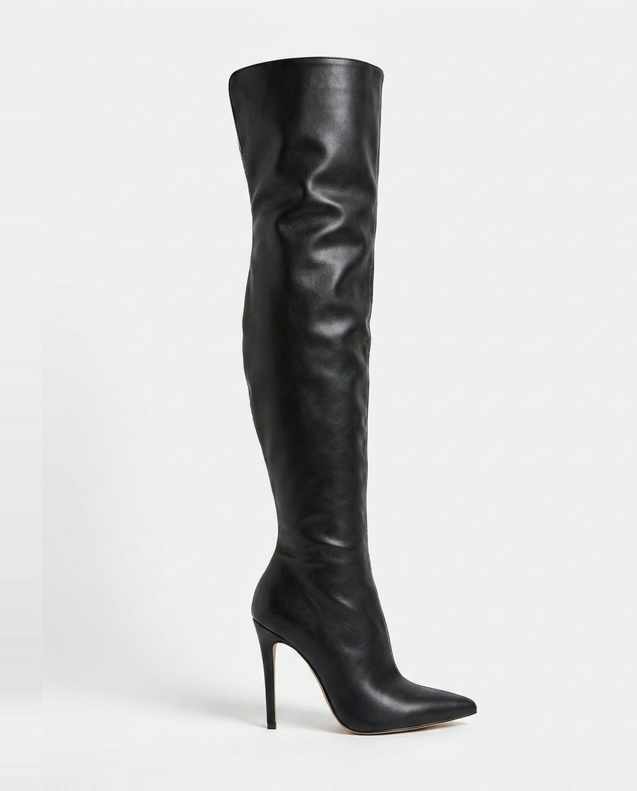 Pointed Toe Stiletto Thigh-High Boots