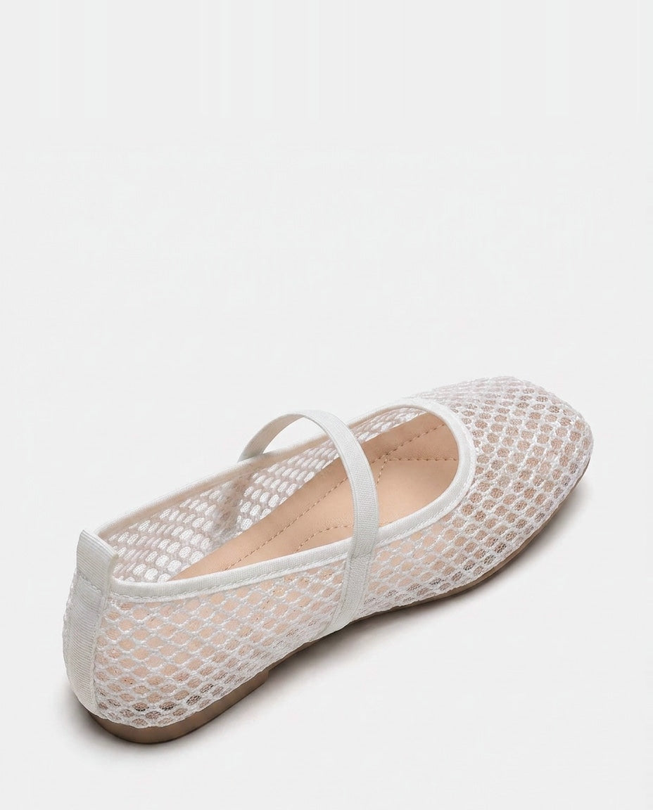 Open-Mesh Mary Jane Ballet Flats