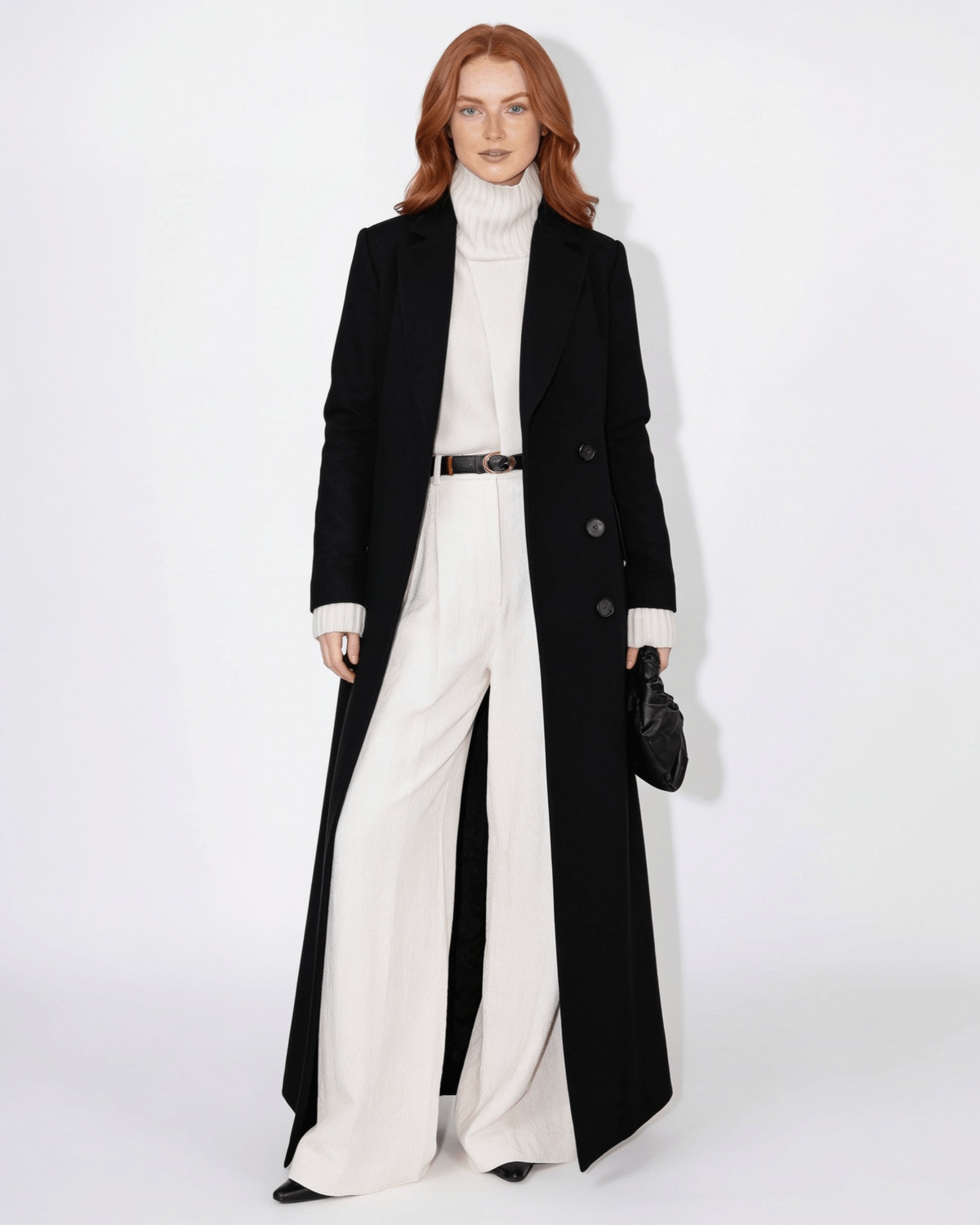 Notch Lapel Single-Breasted Maxi Coat