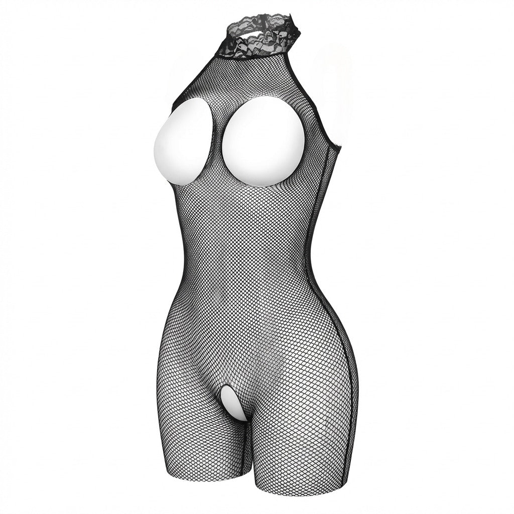 Crotchless Open Cup Fishnet Bodystocking