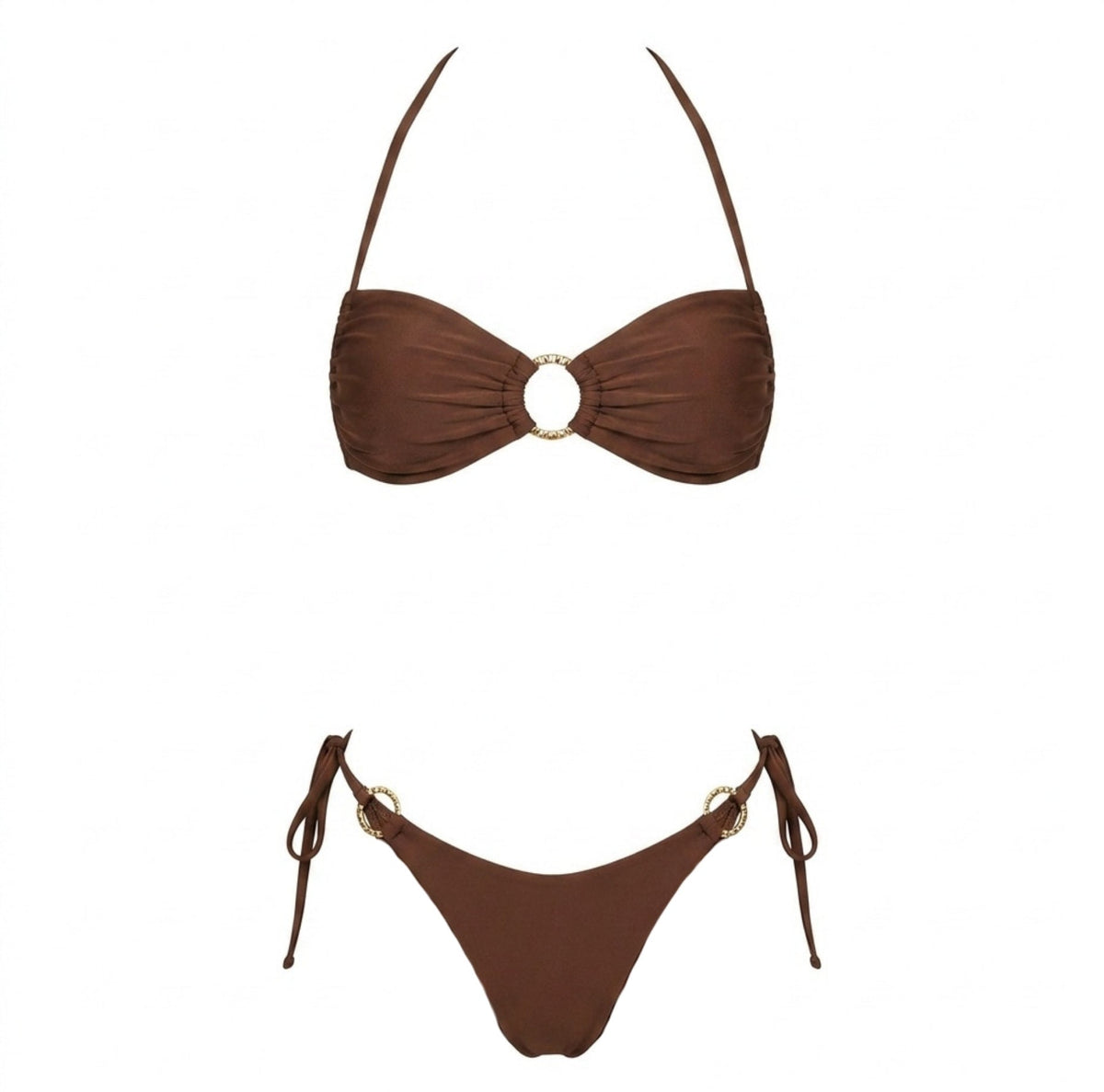 Bandeau Ring Detail Bikini Set