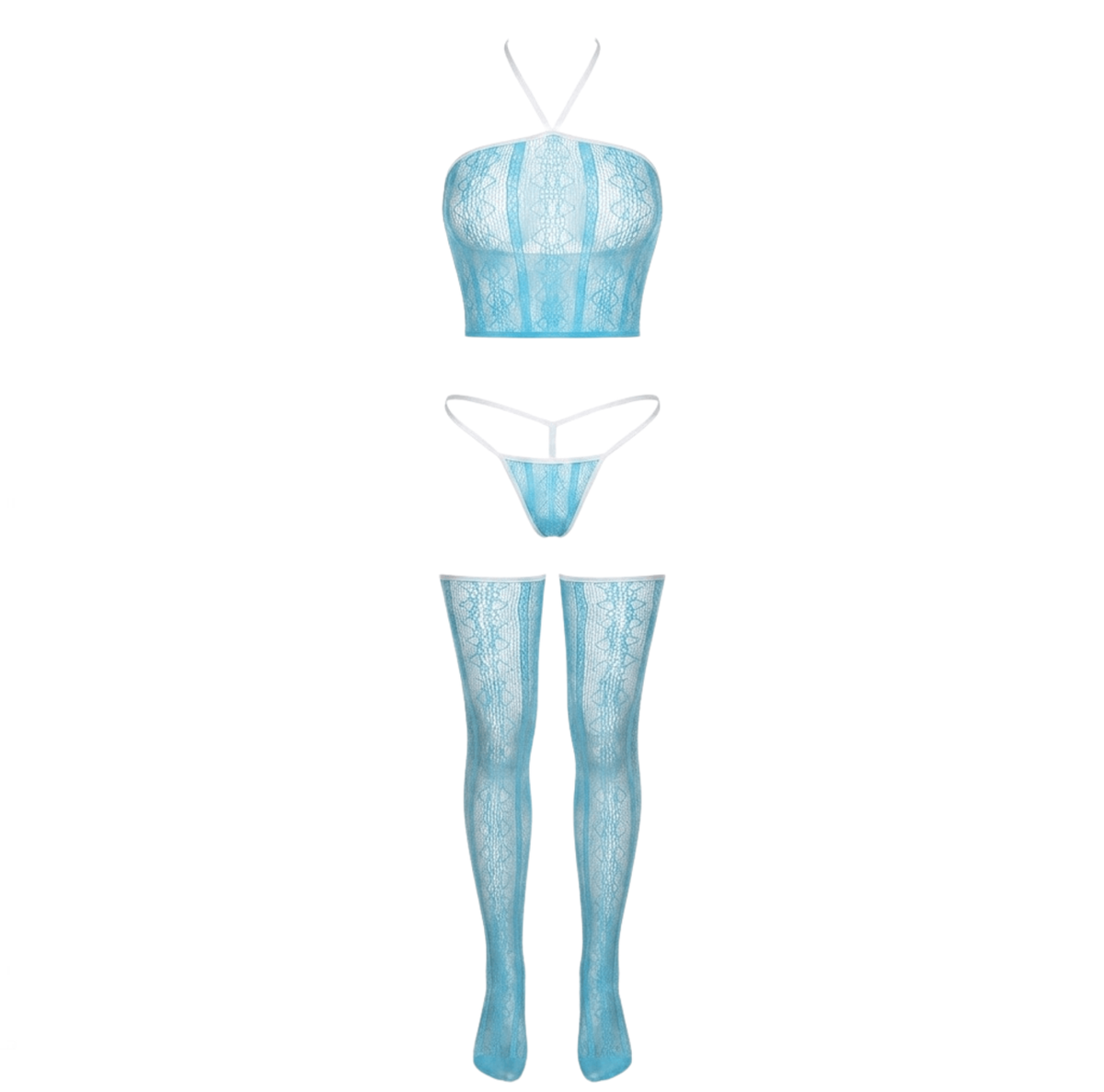 Sheer Lace Halter Lingerie Set