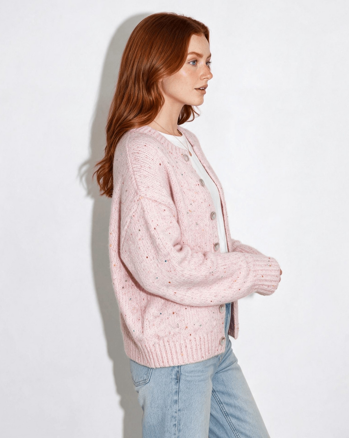 Wool Flecked Cropped Cardigan