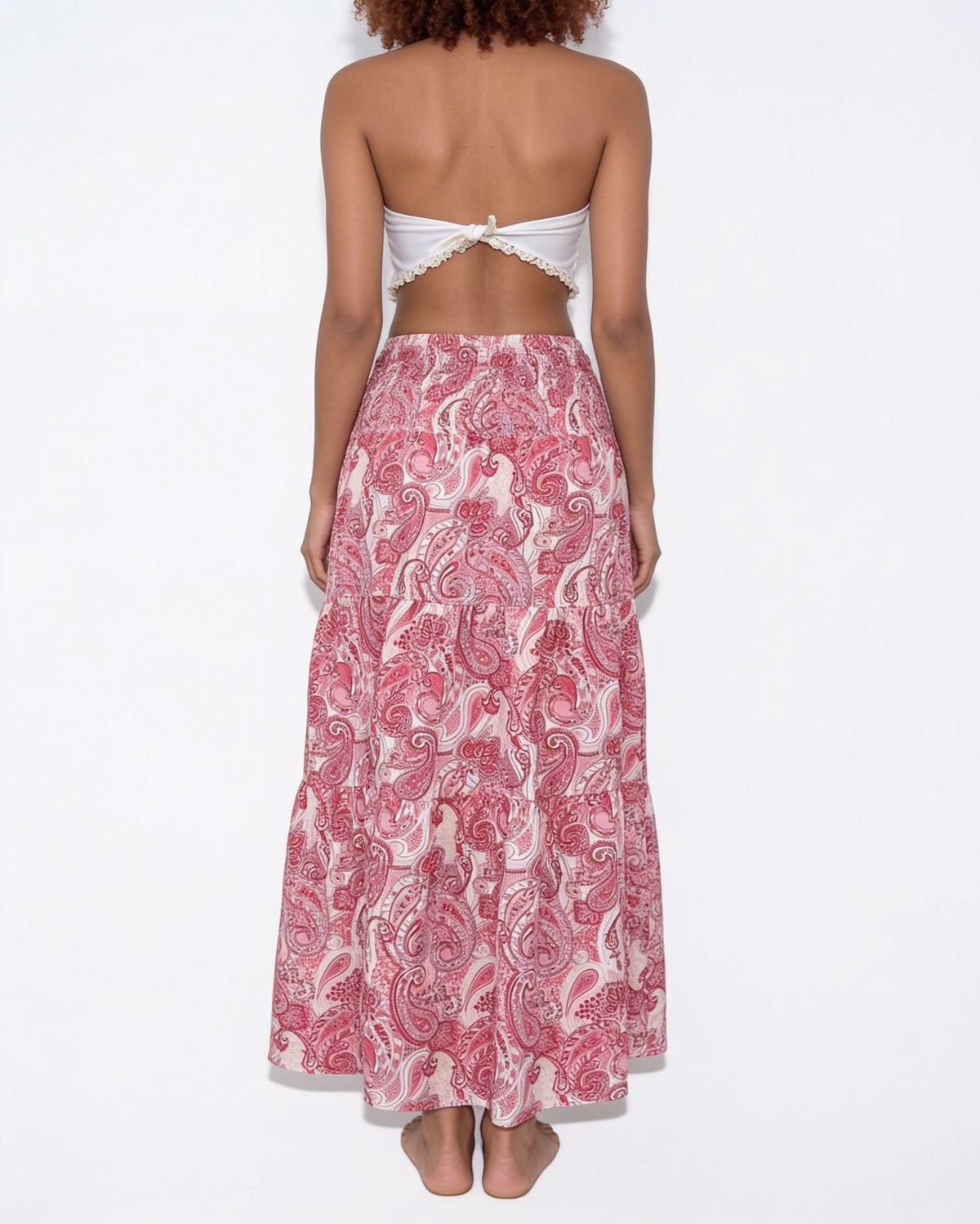 Boho Paisley Tiered Maxi Skirt