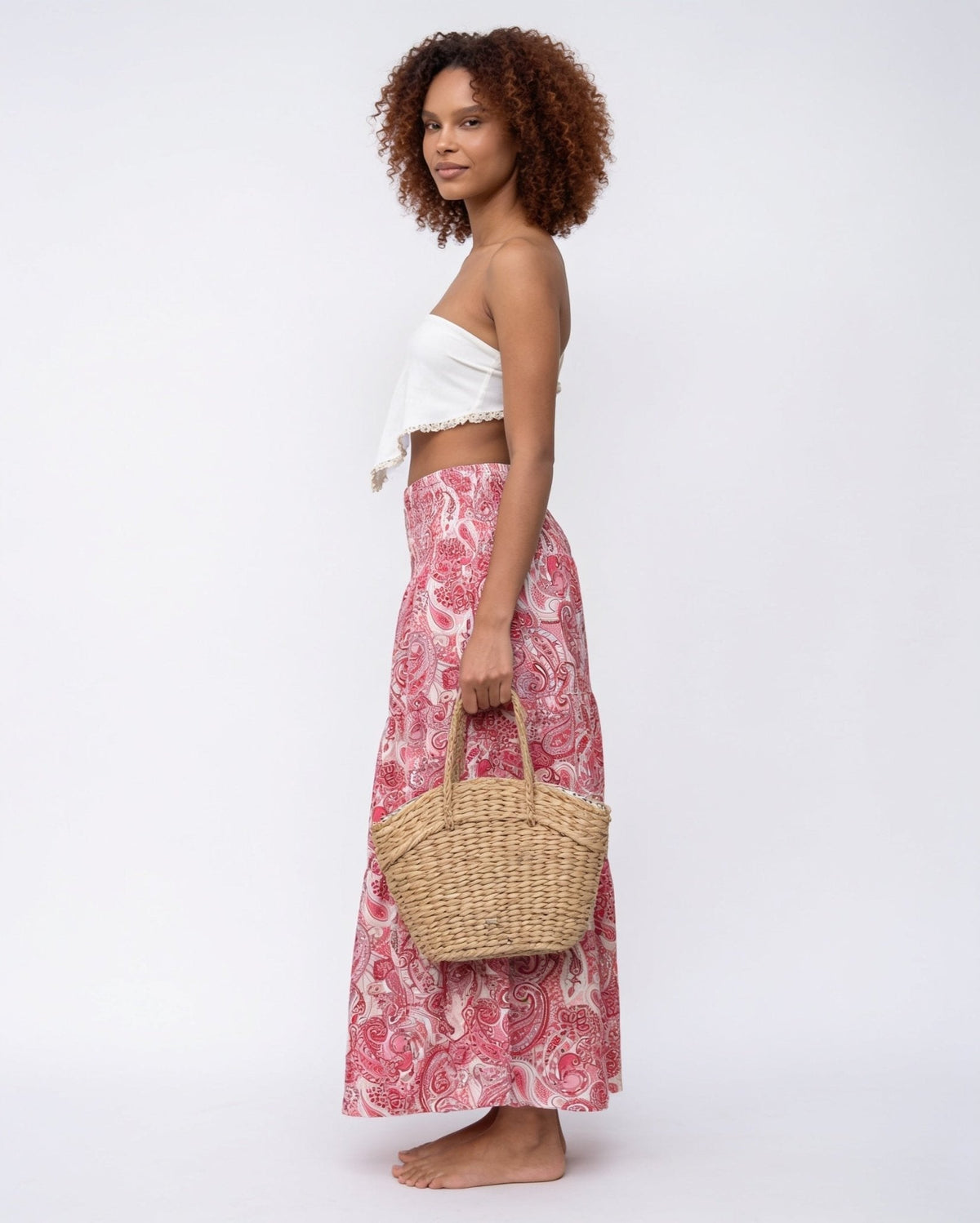 Boho Paisley Tiered Maxi Skirt