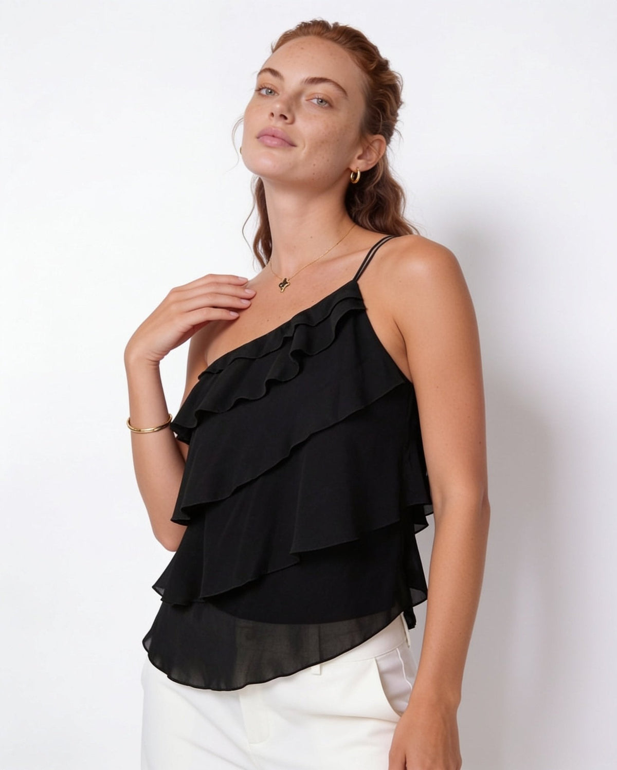 Cascade Ruffle Cami Top