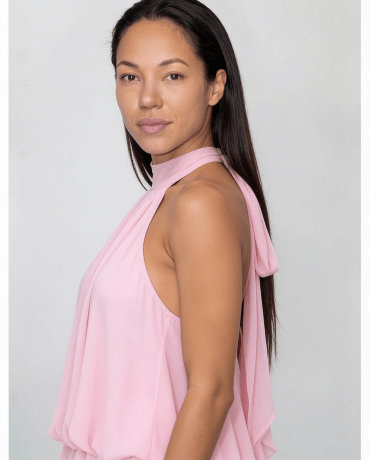 Chiffon Halter Mini Dress