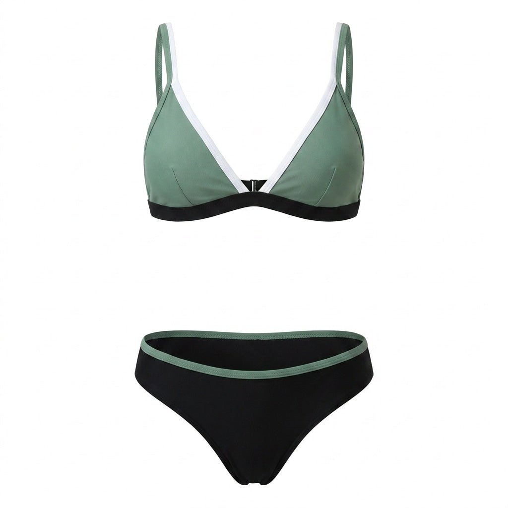 Colour-Block Triangle Bikini Set