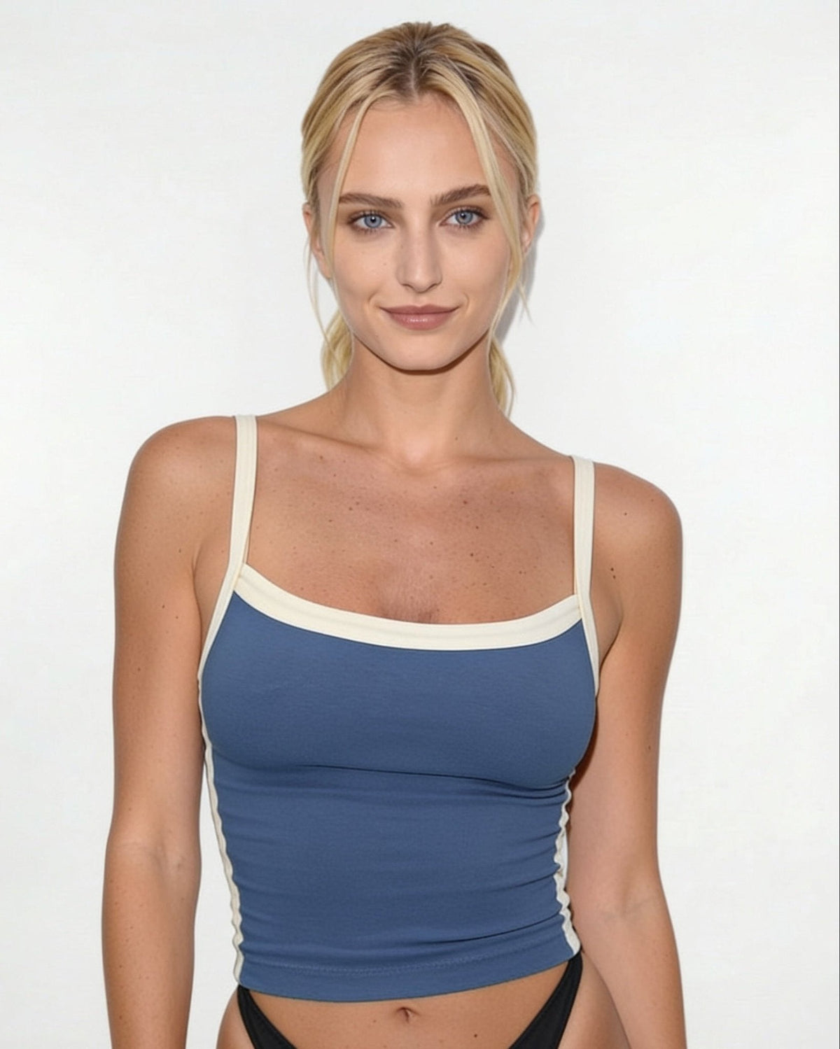 Contrast Trim Cami Crop Top