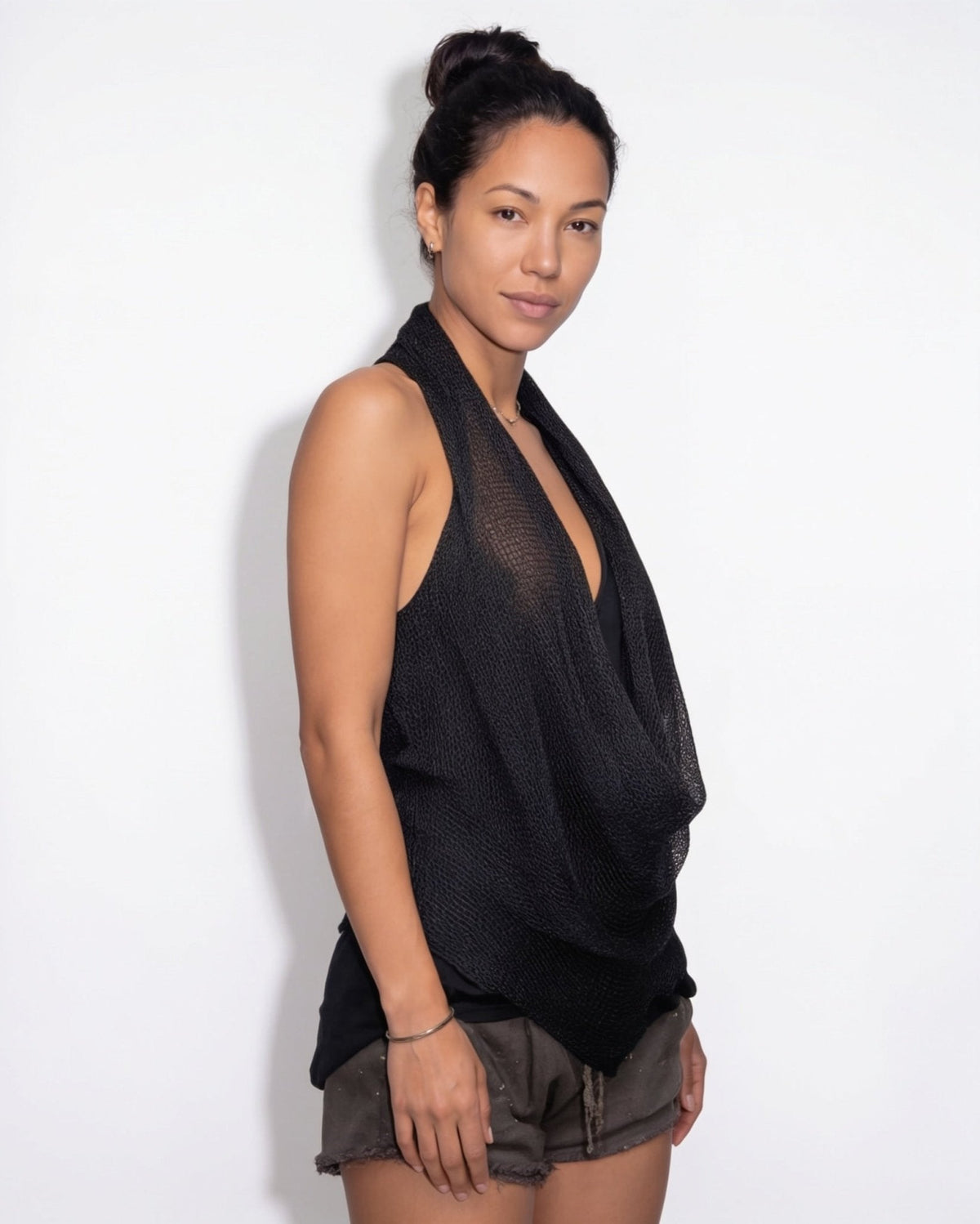 Draped Cowl Neck Top