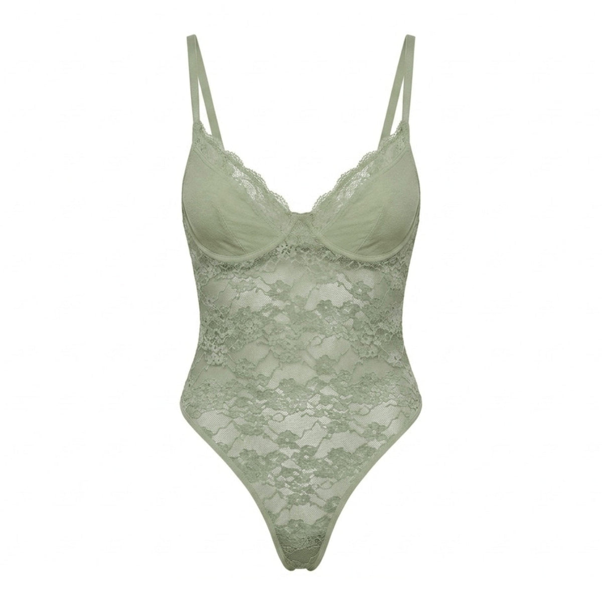 Floral Lace Thong Bodysuit