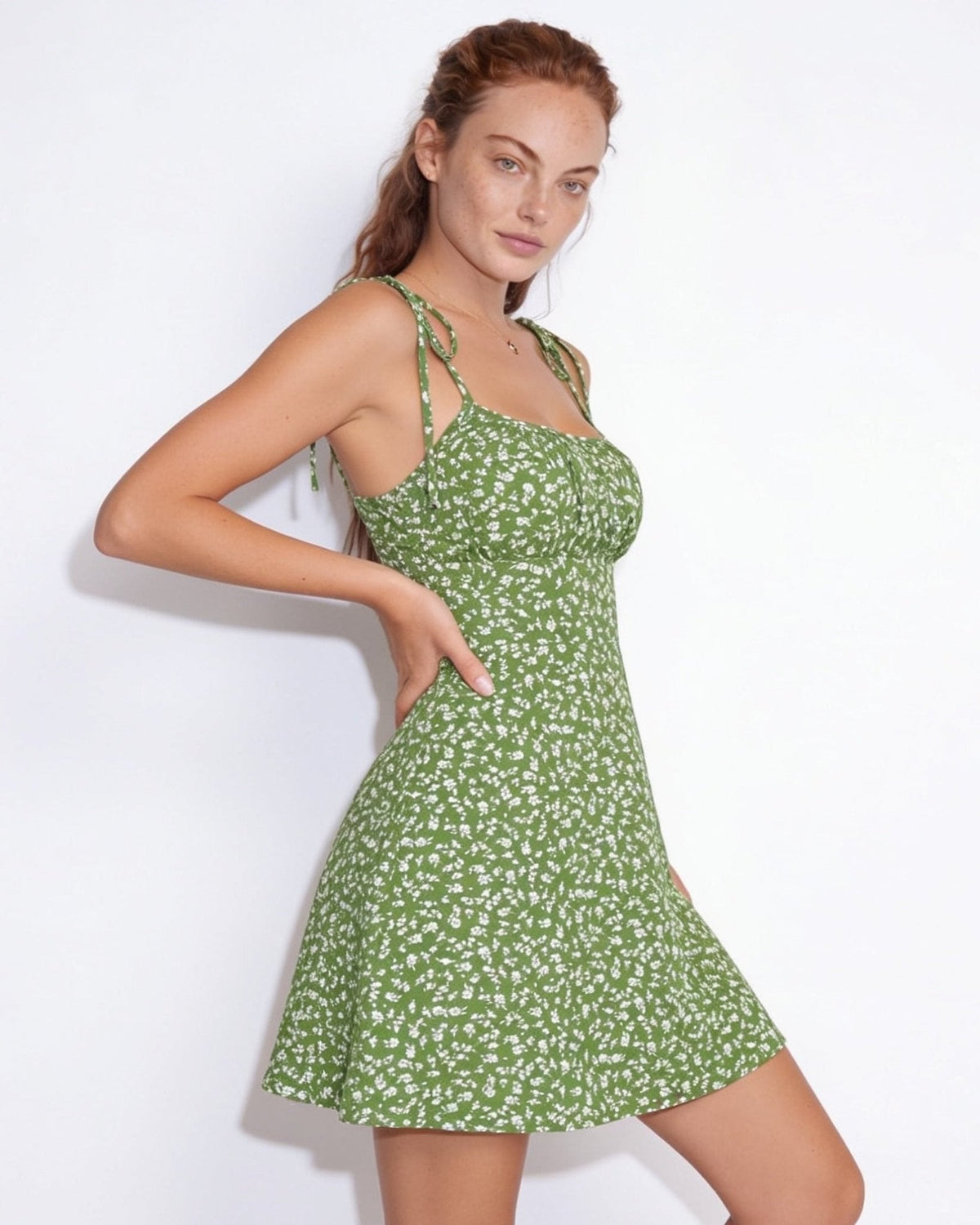 Floral Tie-Strap Mini Dress