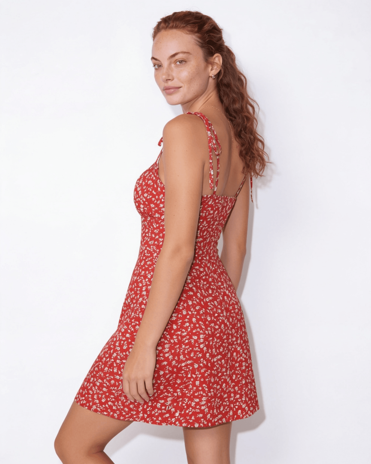Floral Tie-Strap Mini Dress