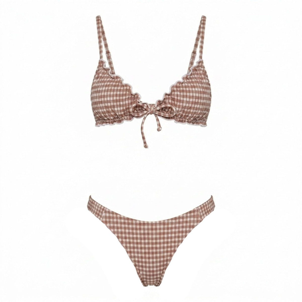 Gingham Frill Bikini Set