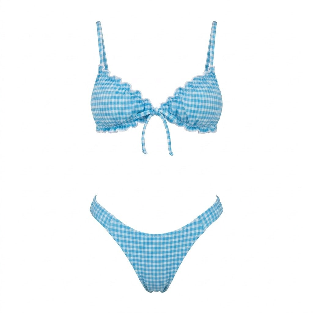 Gingham Frill Bikini Set