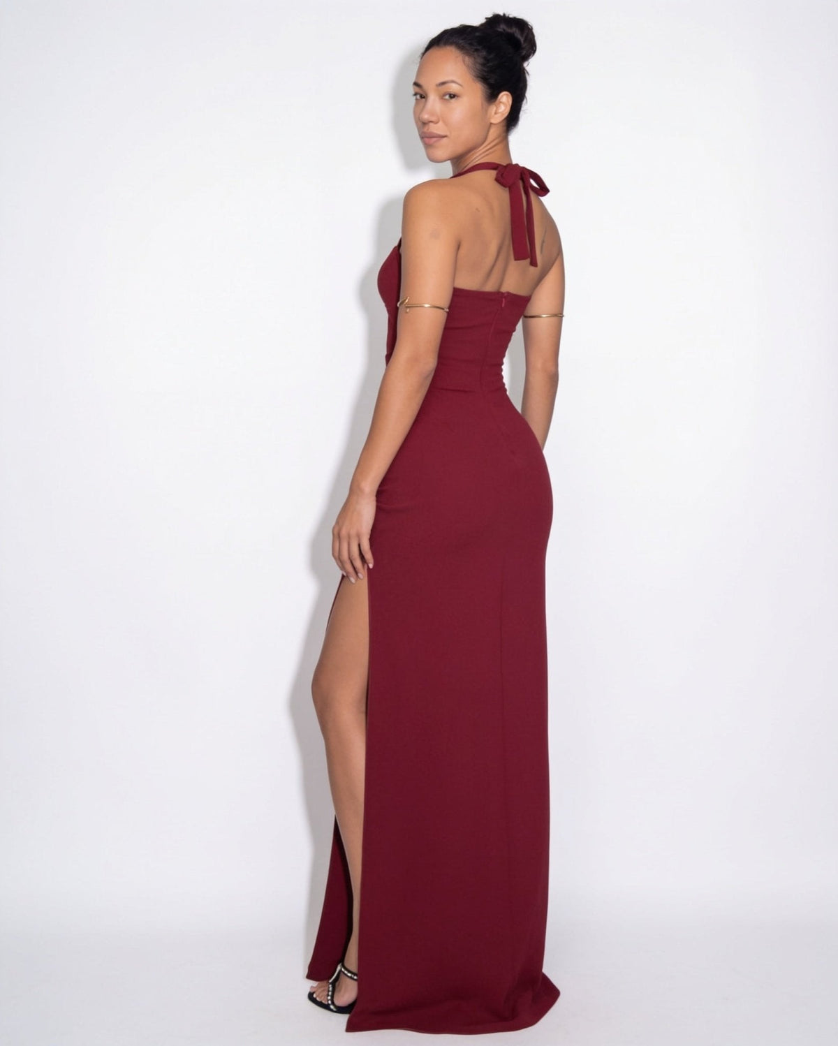Halter Column Maxi Gown
