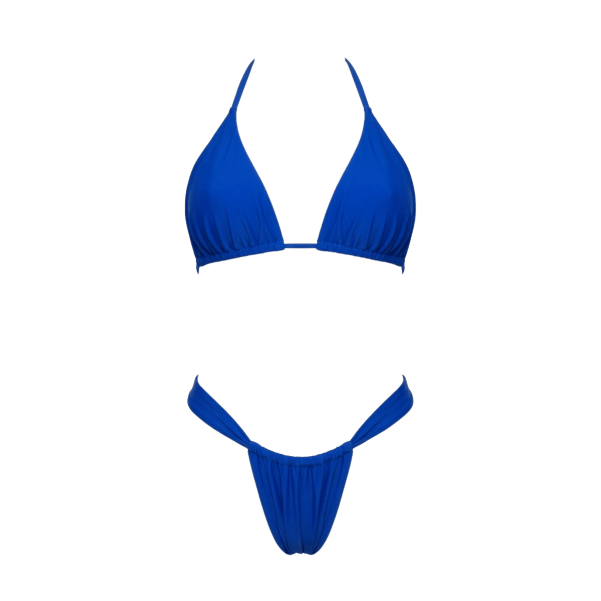 Halter Triangle Ruched Bikini Set