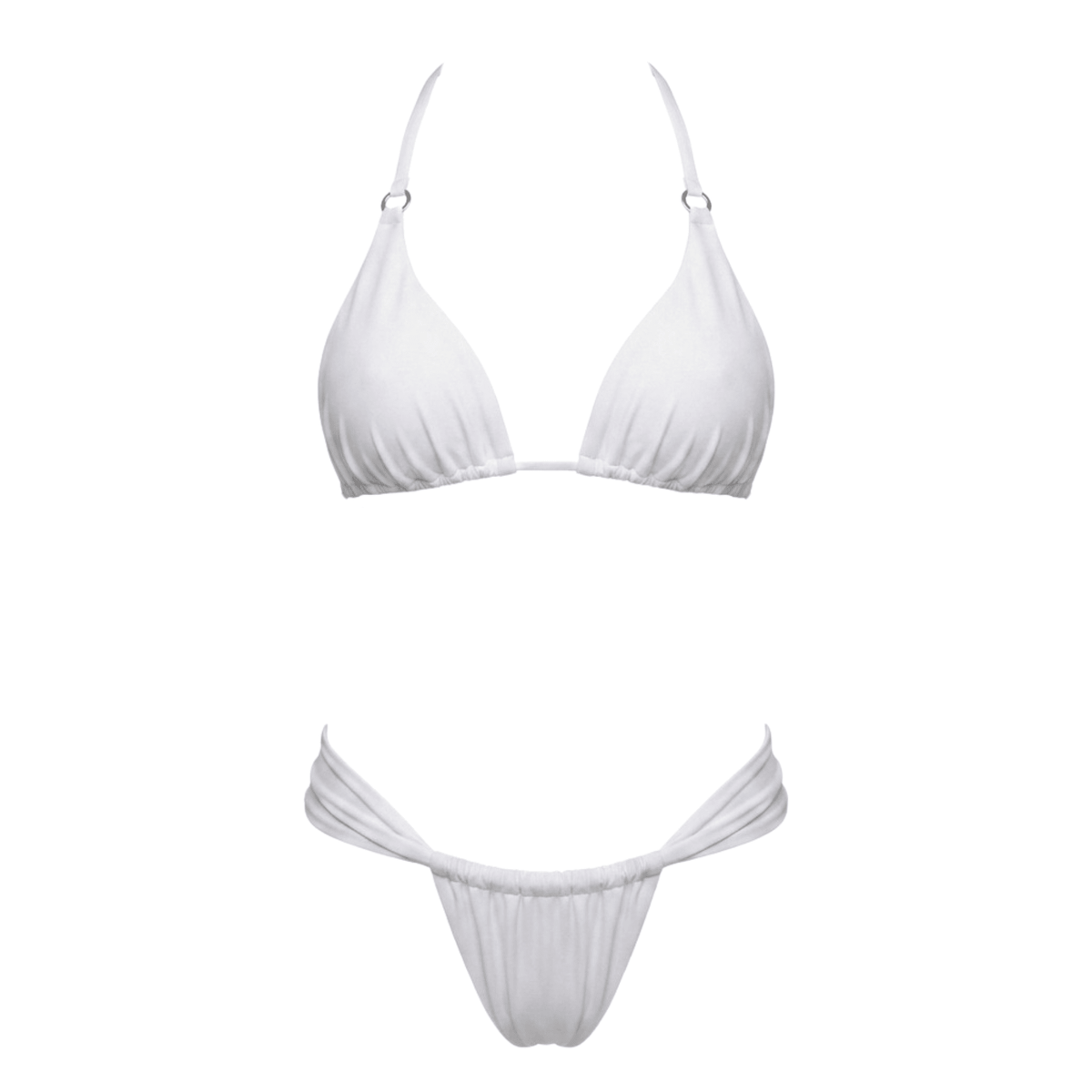 Halter Triangle Ruched Bikini Set