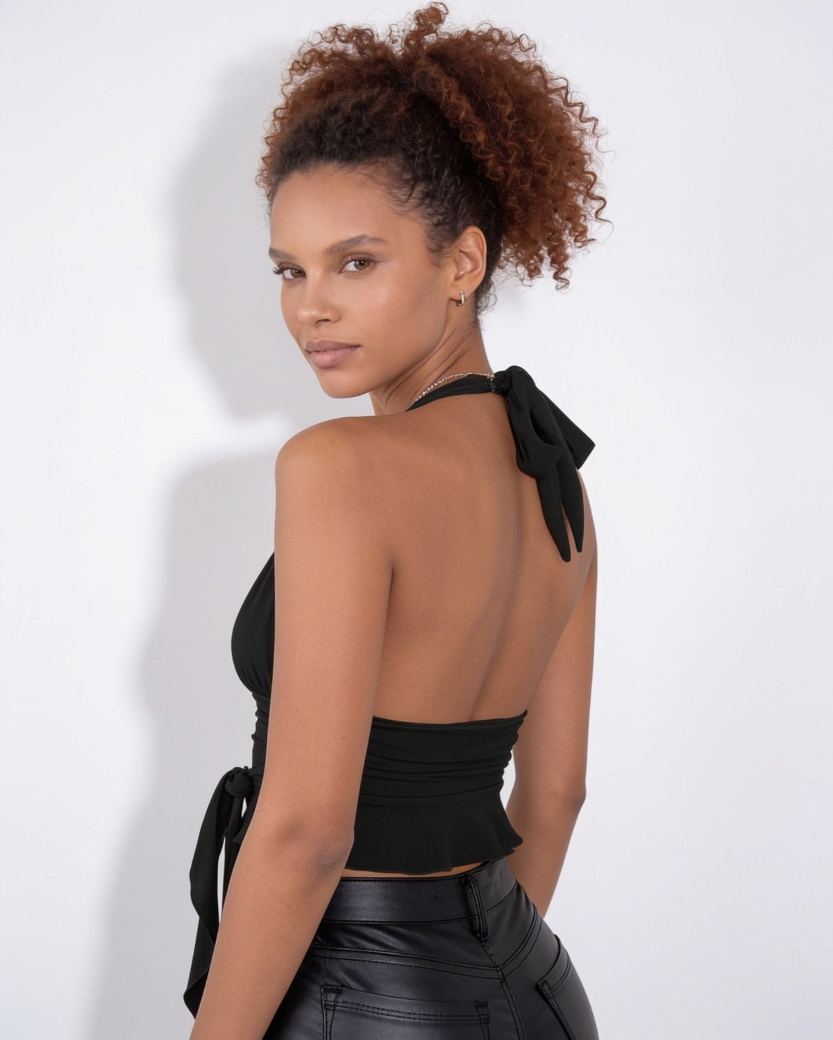 Halter Wrap Peplum Top