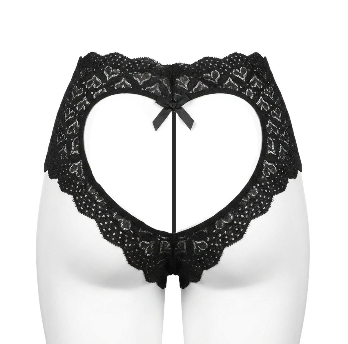 Heart Cutout Lace Crotchless Panty