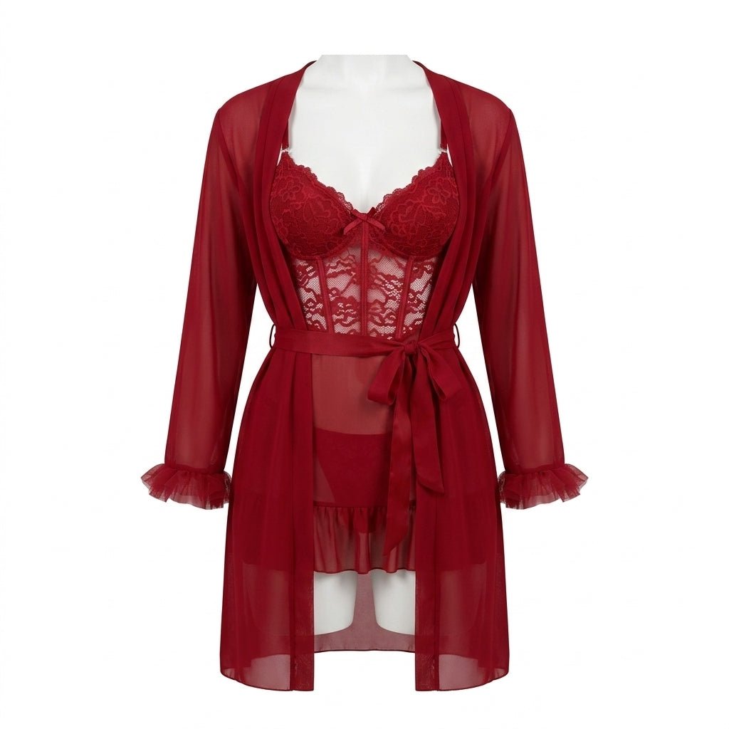 Lace Chemise and Robe Set