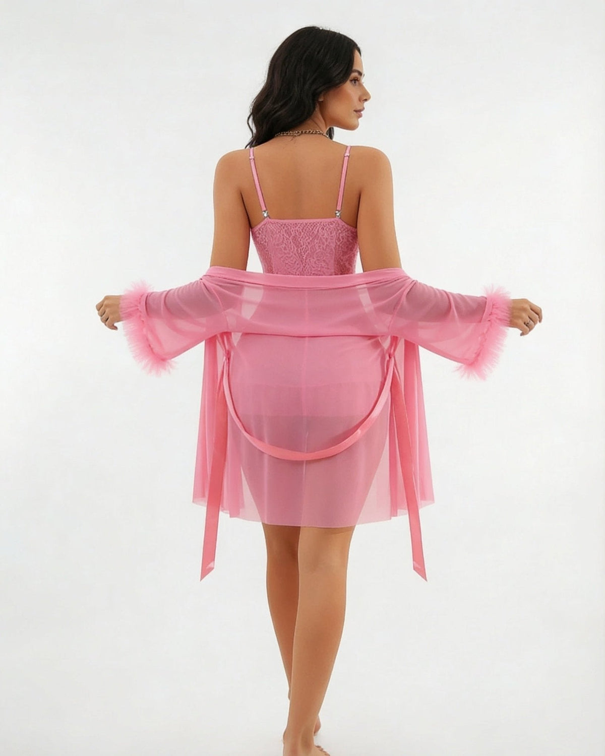 Lace Chemise and Robe Set