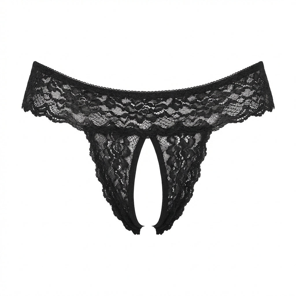 Lace Open Crotch Brief