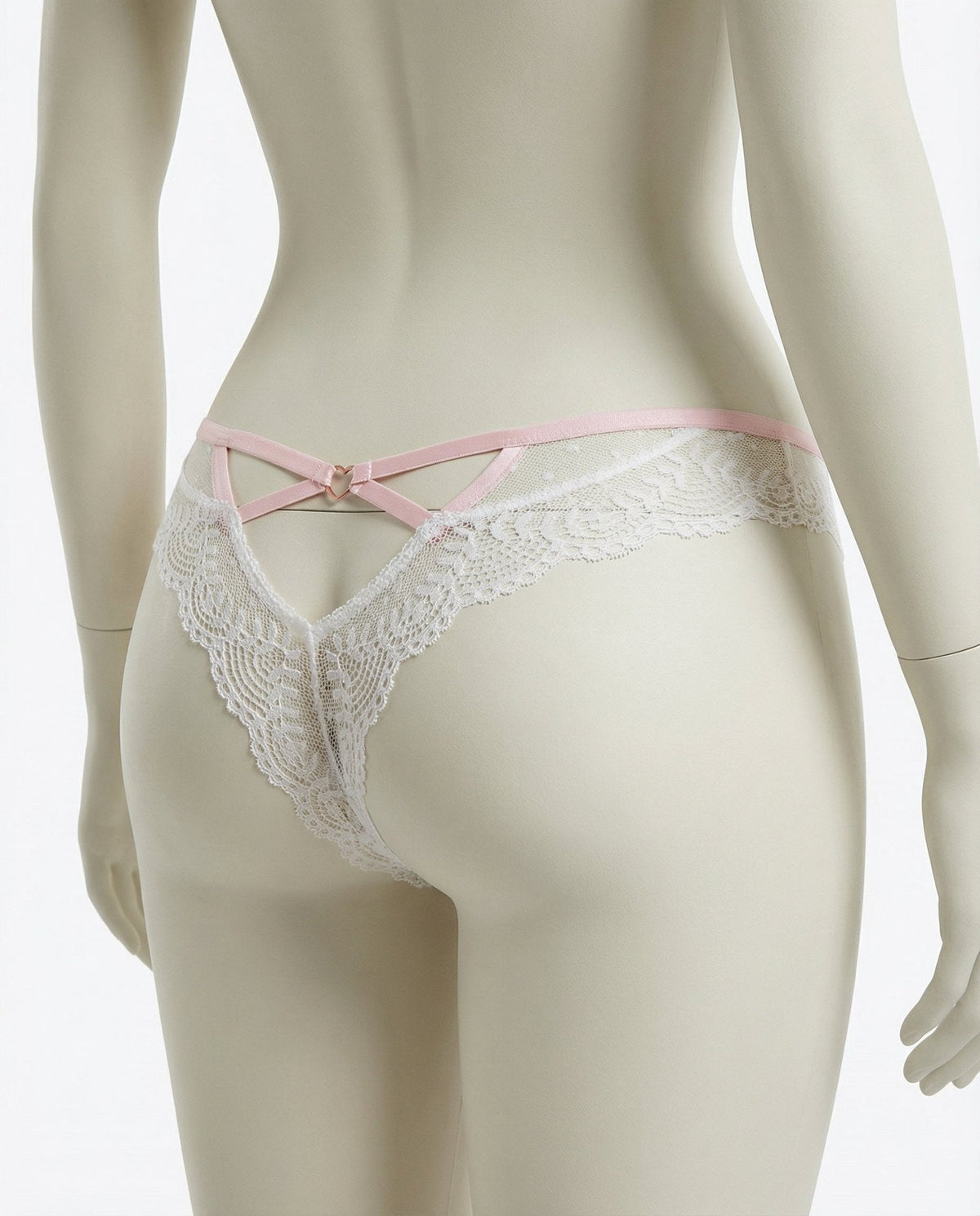 Lace Trim Brazilian Brief With Strappy Back